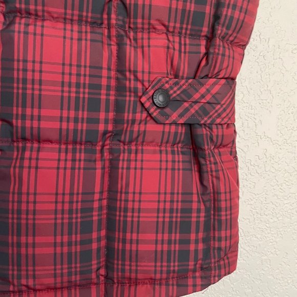 Eddie Bauer Red Plaid Goose Down Puffer Vest Extra Small - Picture 3 of 5